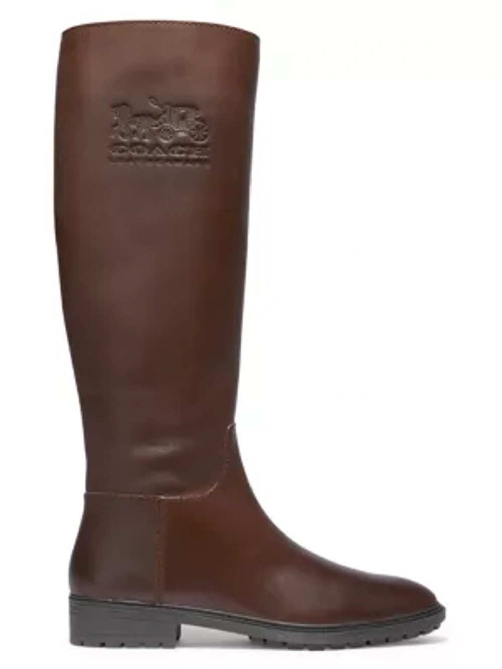 Coach Tall Brown Leather Flynn Riding Boot in Walnut